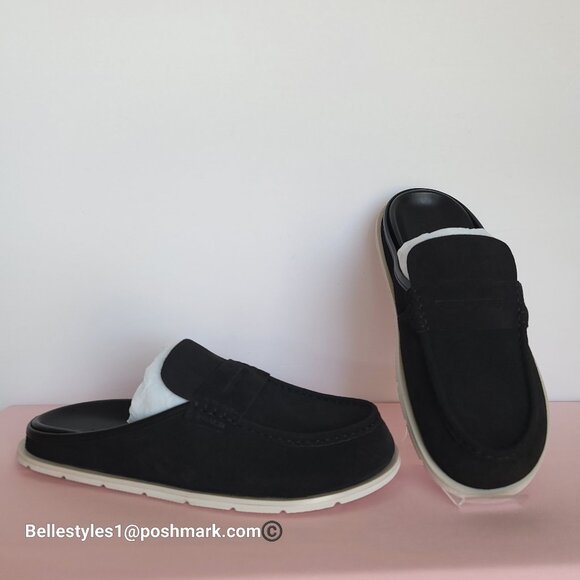 COACH Men’s Suede Loafer Mule- MEN’s US Size: 11D – Black color⭐ main image 12